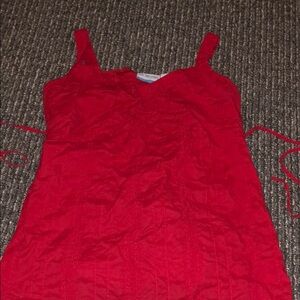 Red vintage linen Sleeveless Top
